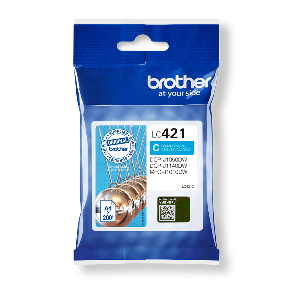 Brother Tintenpatrone LC-421C / LC421C Cyan, 200 Seiten