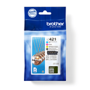 Pack cartouches d'encre Brother LC-421VAL / LC421VAL, 4 couleurs, 200 pages