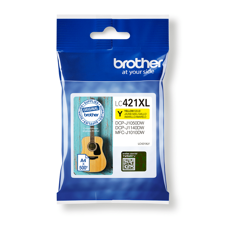 Brother Tintenpatrone LC-421XLY / LC421XLY Gelb XL, 500 Seiten