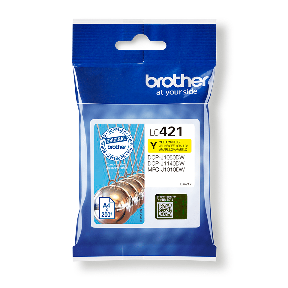 Brother Tintenpatrone LC-421Y / LC421Y Gelb, 200 Seiten