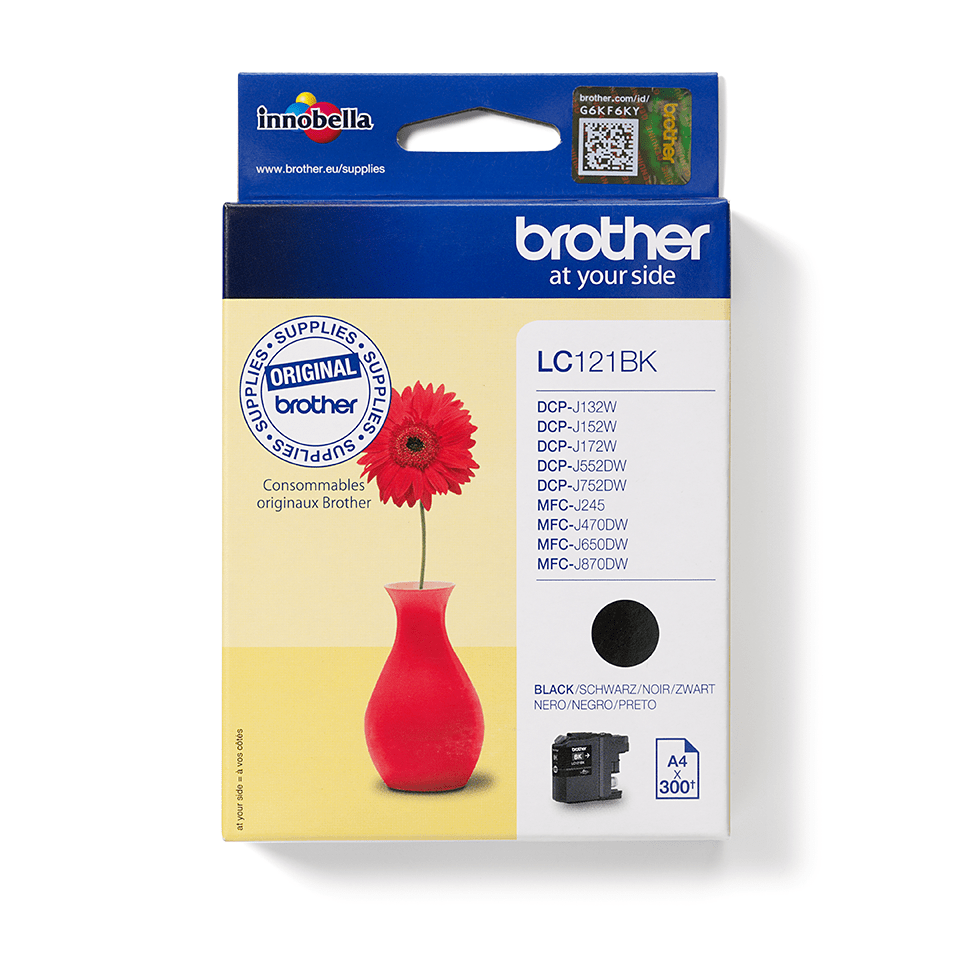 Brother LC-121BK / LC121BK black ink cartridge, 300 pages