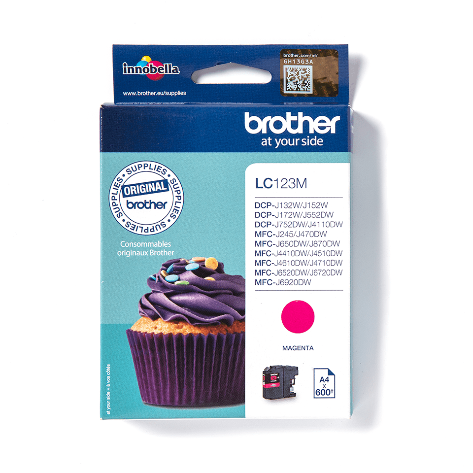 Cartouche d'encre Brother LC-123M / LC123M magenta XL, 600 pages