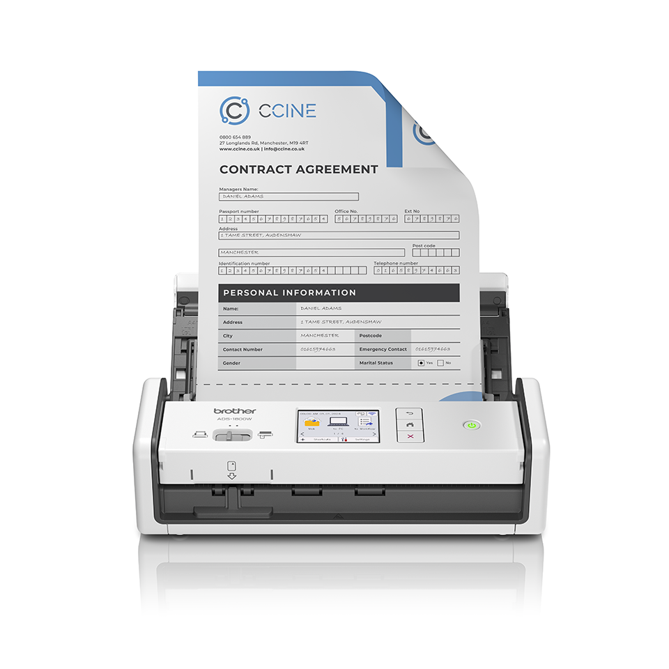 [ADS1800WUN1] Scanner de documents Brother ADS-1800W, A4, 20 ppm, recto verso