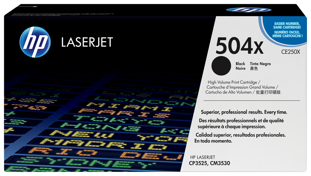 Toner HP 504X / CE250X Schwarz XL, 10.500 Seiten