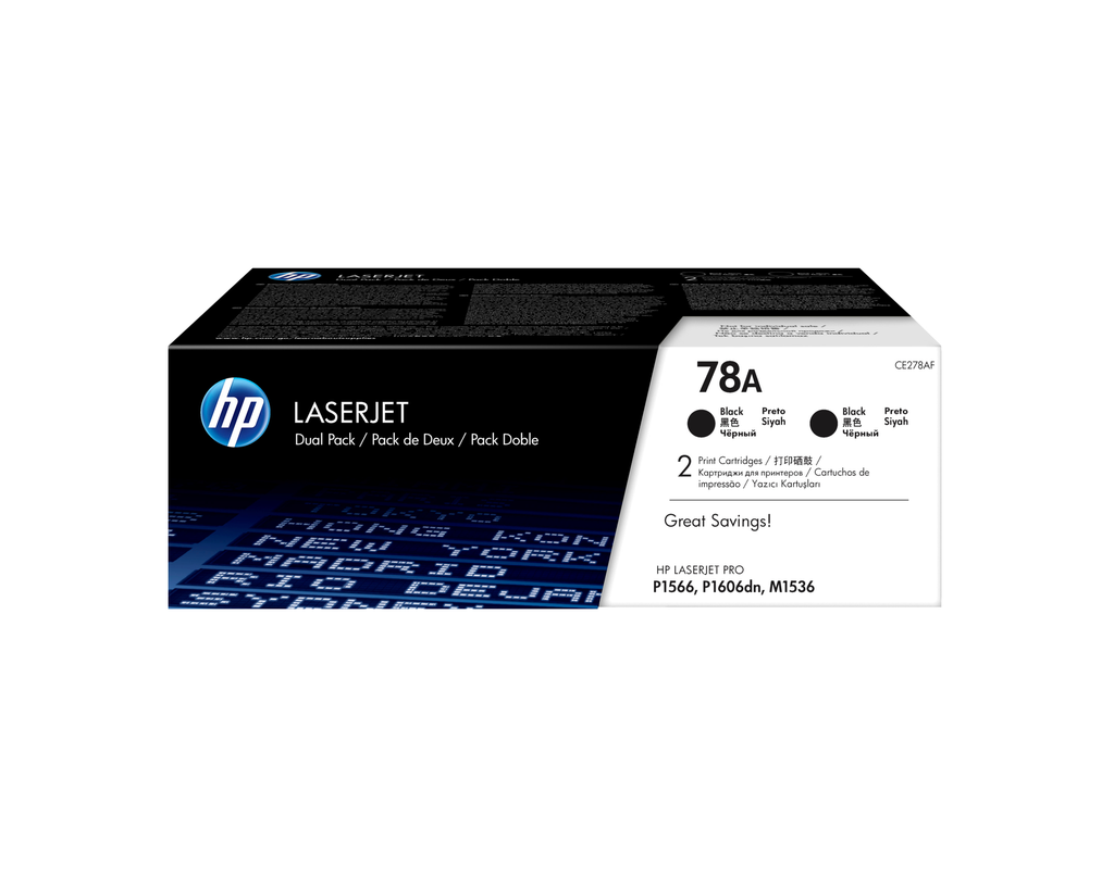 2er-Pack Toner HP 78A / CE278AD Schwarz, 2 x 2.100 Seiten