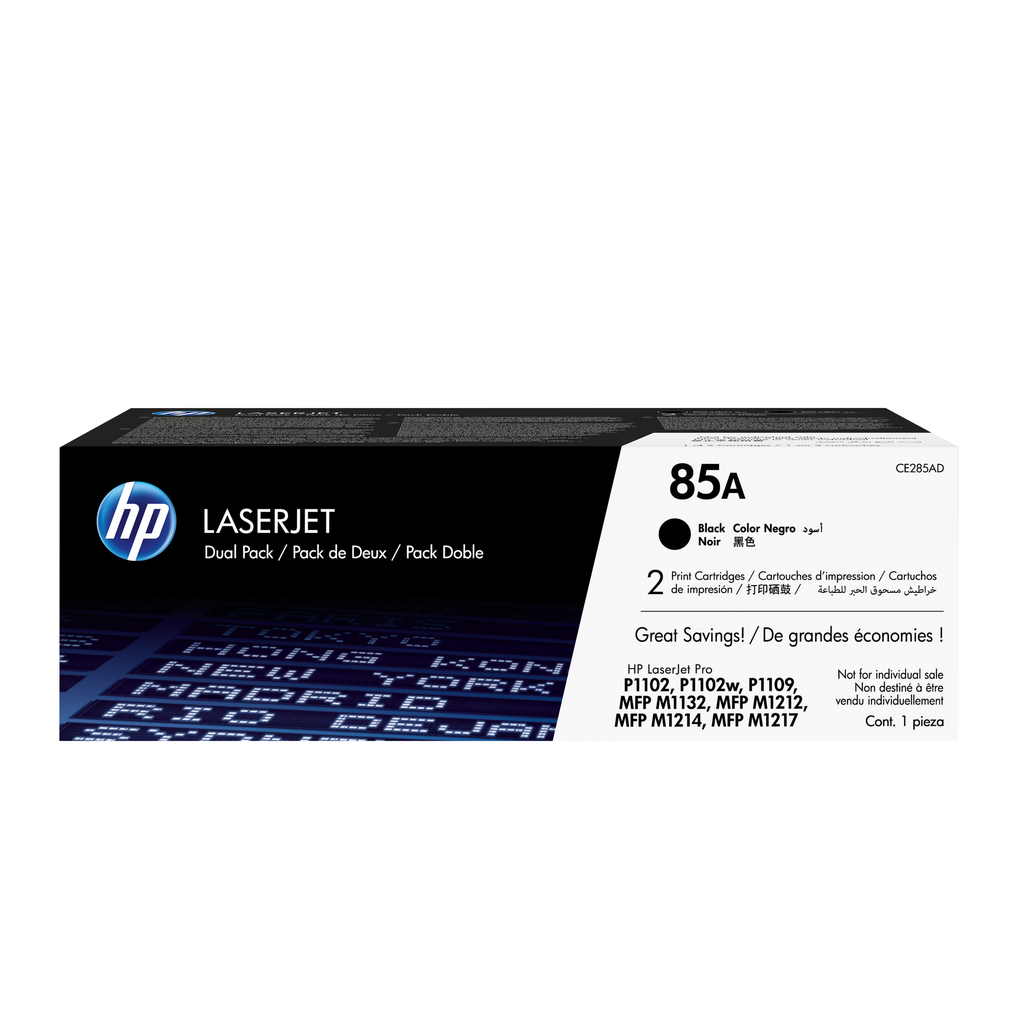 2er-Pack Toner HP 85A / CE285AD Schwarz, 2 x 1.600 Seiten