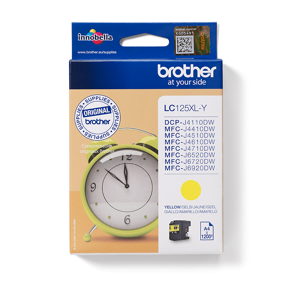 Brother Tintenpatrone LC-125XLY / LC125XLY Gelb XXL, 1.200 Seiten
