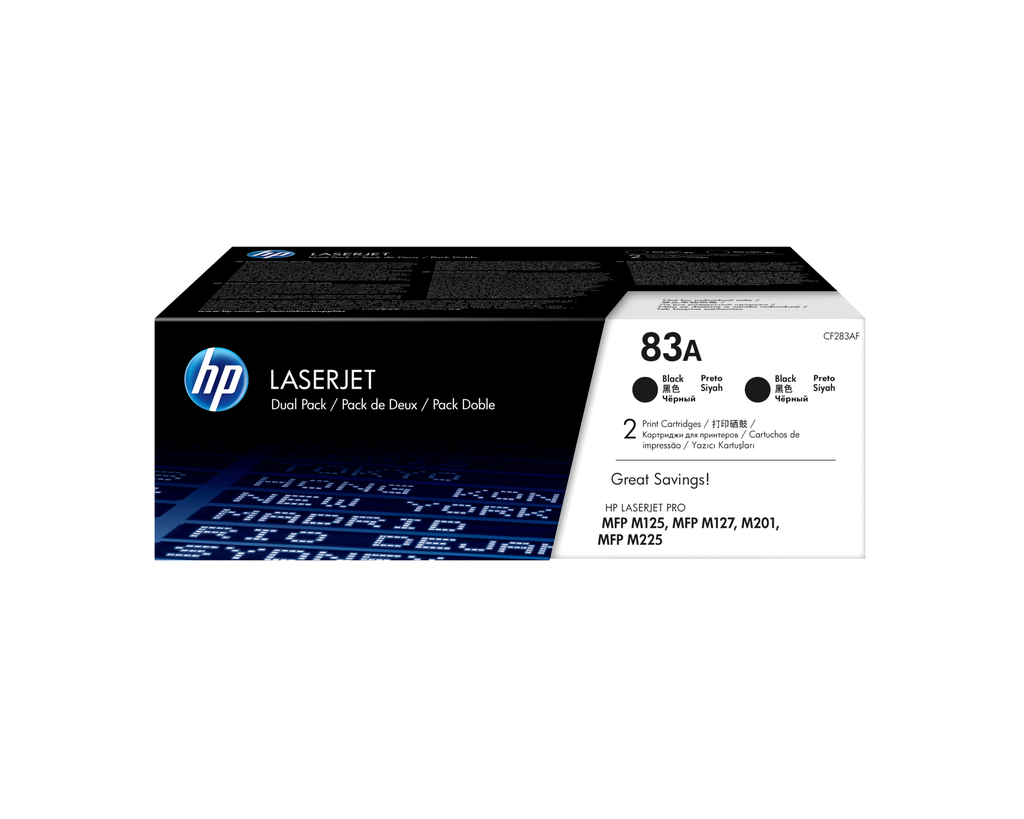 HP 83A / CF283AD black toner 2-pack, 2 x 1,500 pages