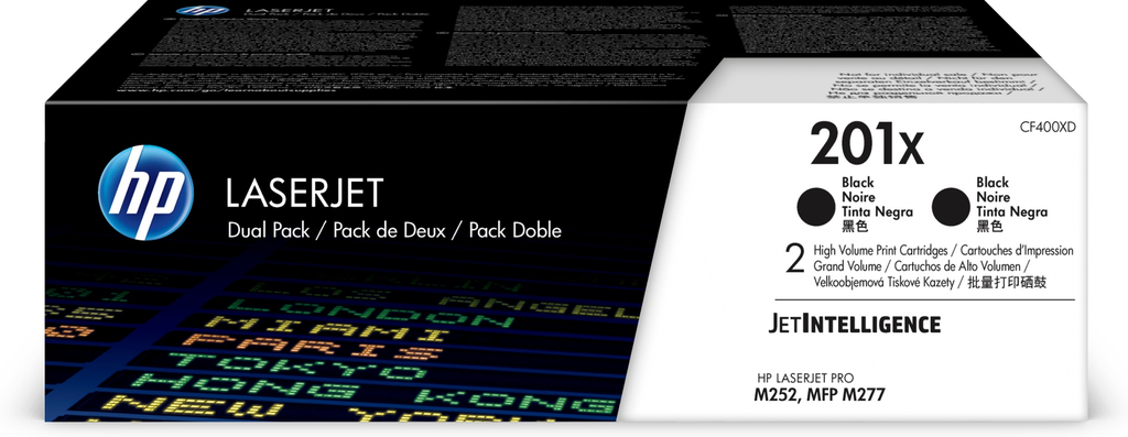 2er-Pack Toner HP 201X / CF400XD Schwarz XL, 2 x 2.800 Seiten