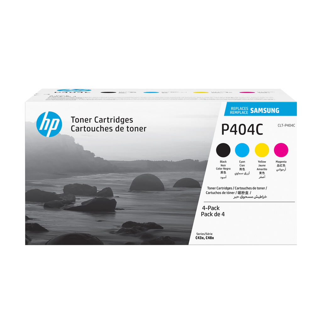 [SU365A] Pack de 4 toners HP CLT-P404C / SU365A 4 couleurs XL, 1 000 pages