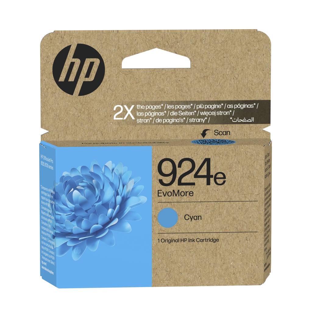 HP 924E / 4K0U7NE cyan XL ink cartridge, 800 pages