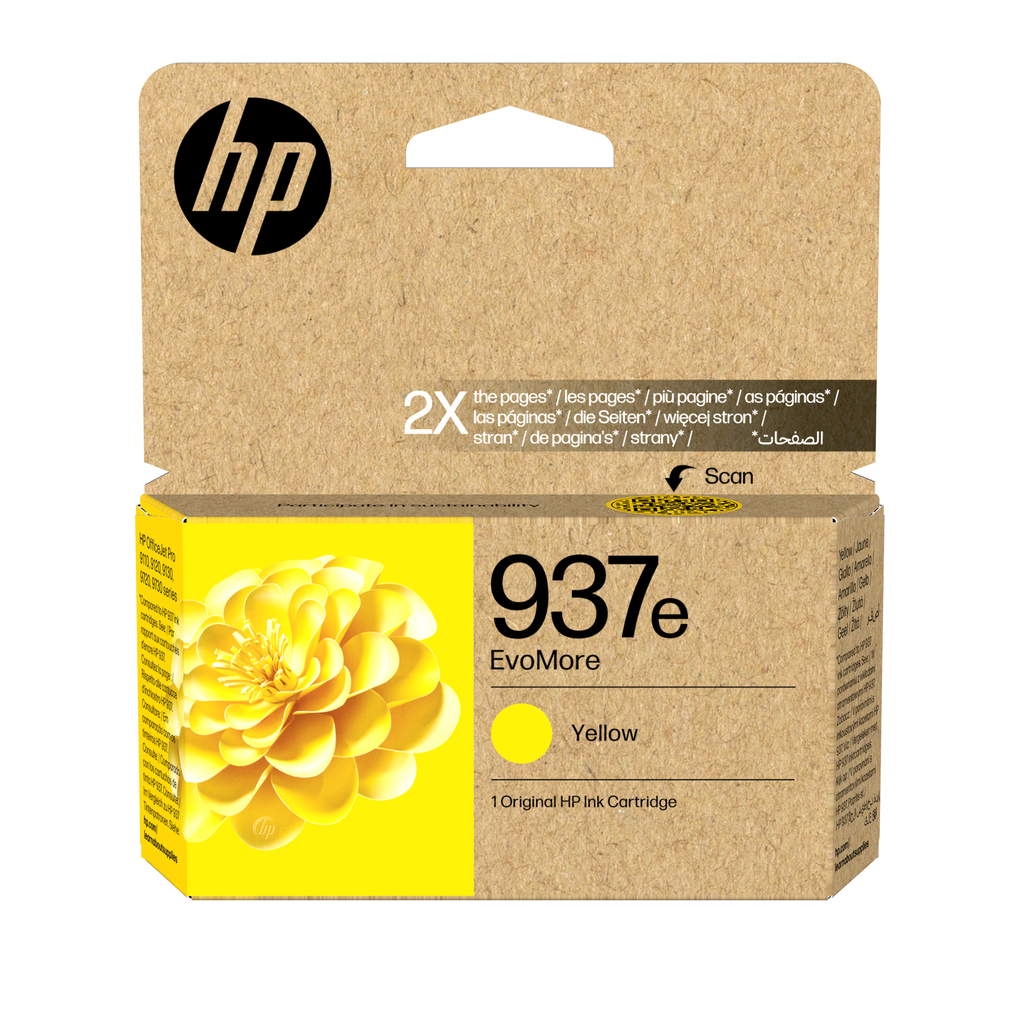 Tintenpatrone HP 937E / 4S6W8NE Gelb XL, 1.650 Seiten