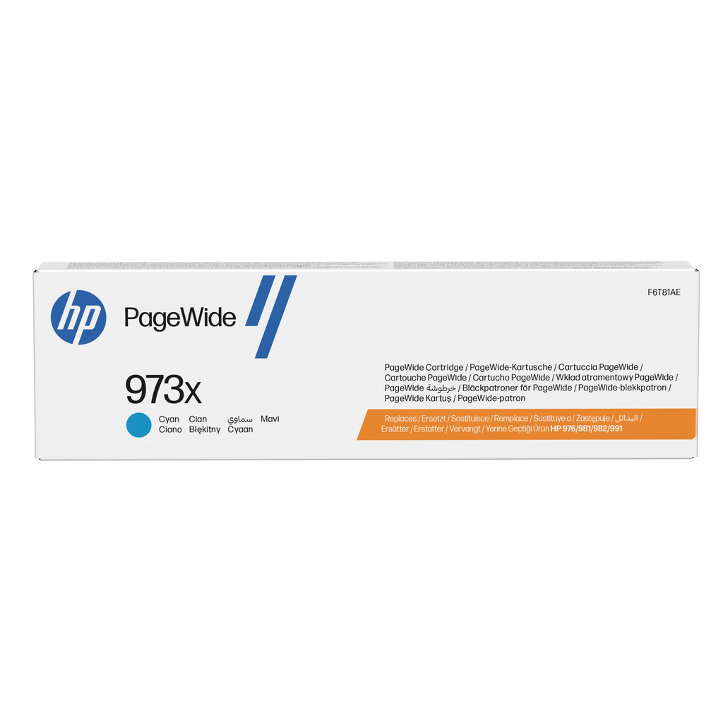 HP 973X / F6T81AE cyan XL ink cartridge, 7,000 pages