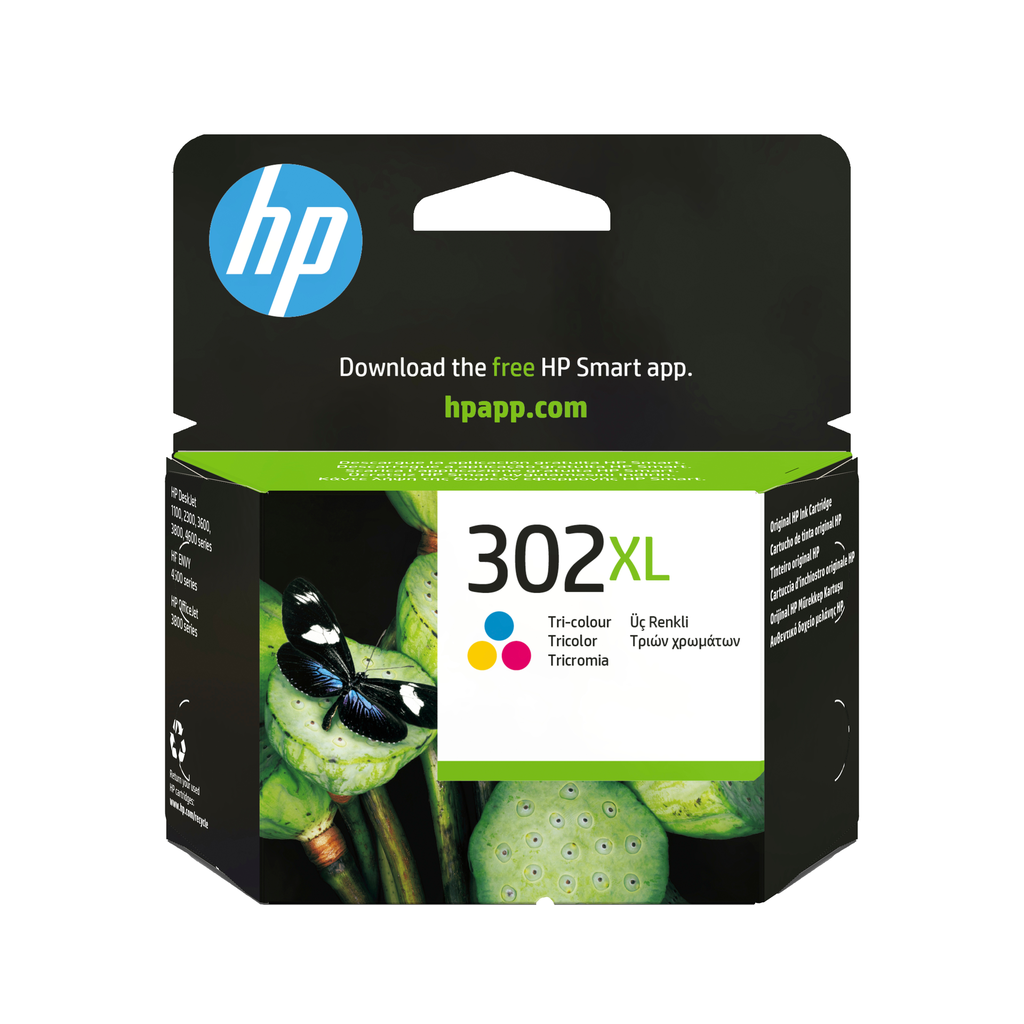 Cartouche d'encre HP 302XL / F6U67AE 3 couleurs XL, 300 pages