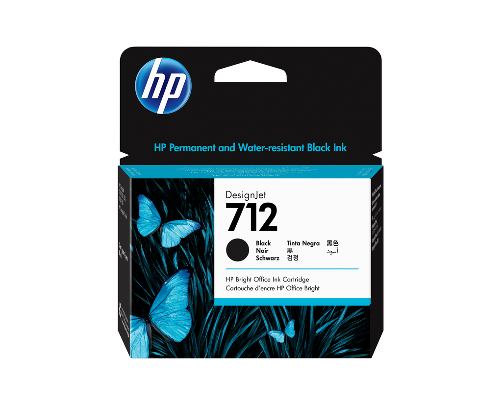 [3ED71A] Cartouche d'encre HP 712 / 3ED71A noire, 80 ml