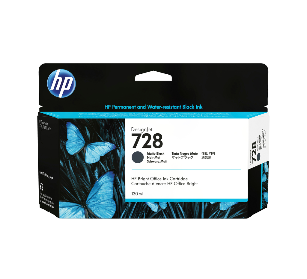 [3WX25A] Tintenpatrone HP 728 / 3WX25A Schwarz, 130 ml