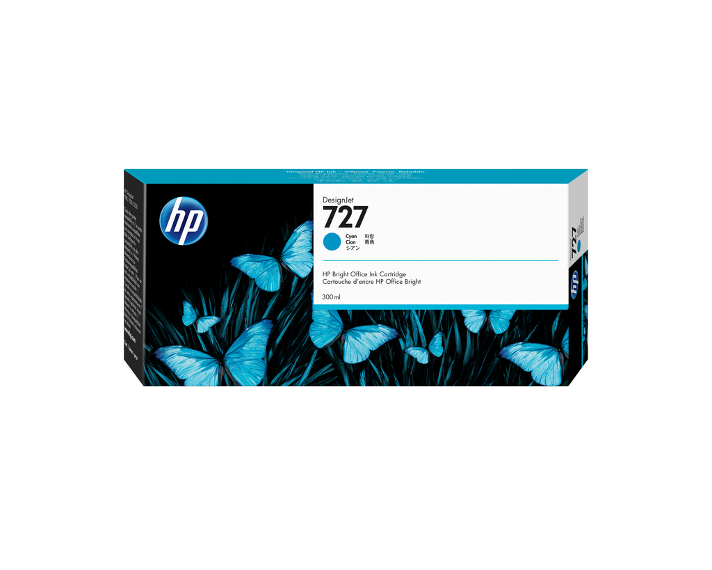 HP 727 / F9J76A cyan ink cartridge, 300 ml