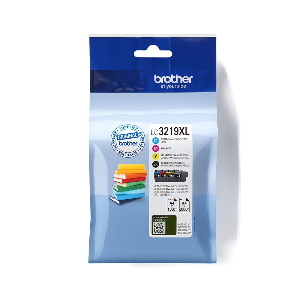 Pack cartouches d'encre Brother LC-3219XLVAL / LC3219XLVAL, 4 couleurs XL, 1 500 pages