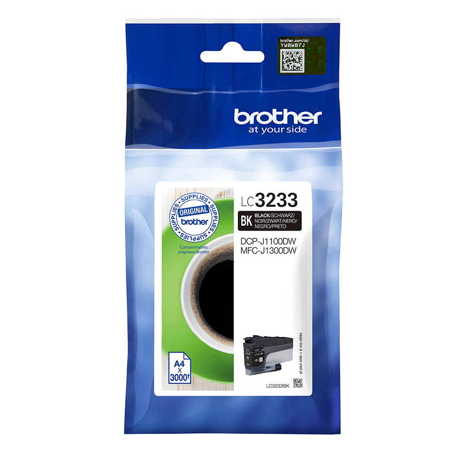 Cartouche d'encre Brother LC-3233BK / LC3233BK noire, 3 000 pages
