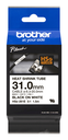 Gaine thermorétractable Brother HSe-261E / HSE261E, noir sur blanc, 31,0 mm x 1,5 m