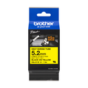 Brother HSe-611E / HSE611E heat shrink tube, black on yellow, 5.2 mm x 1.5 m