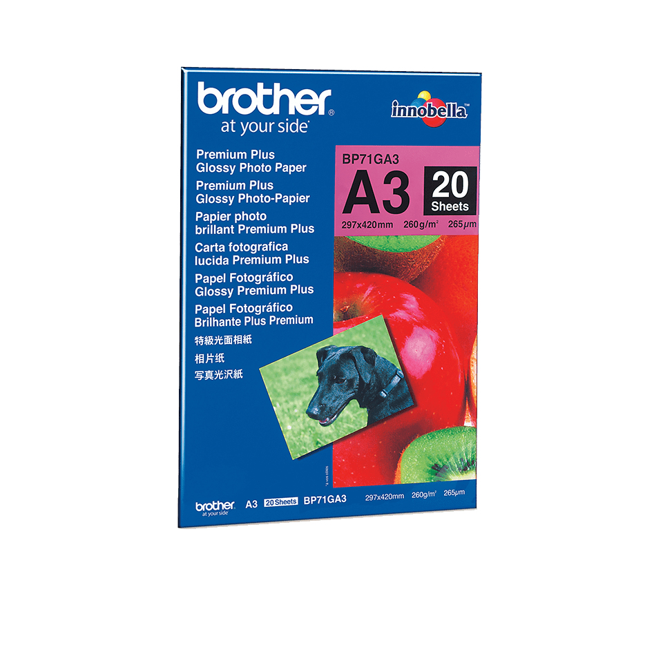 [BP71GA3] Brother BP71GA3 Fotopapier glänzend A3, 20 Blatt, 260 g/m²
