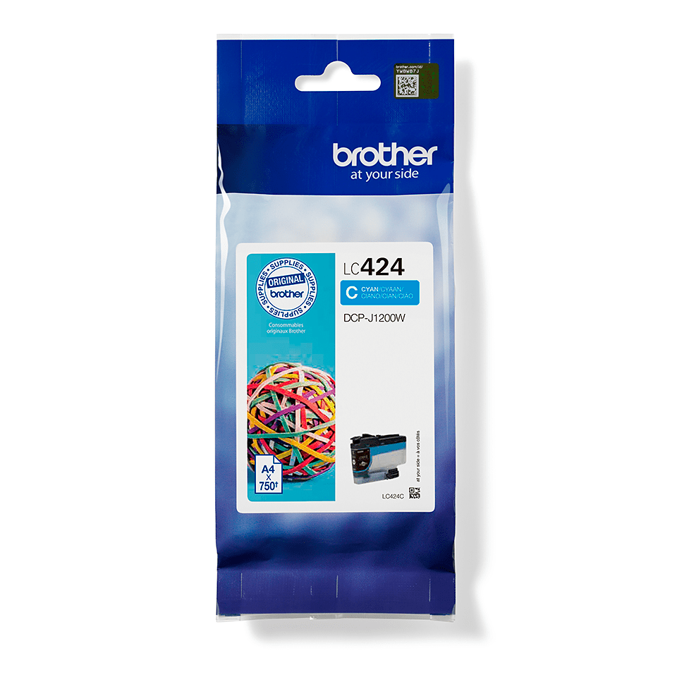 Brother LC-424C / LC424C cyan ink cartridge, 750 pages