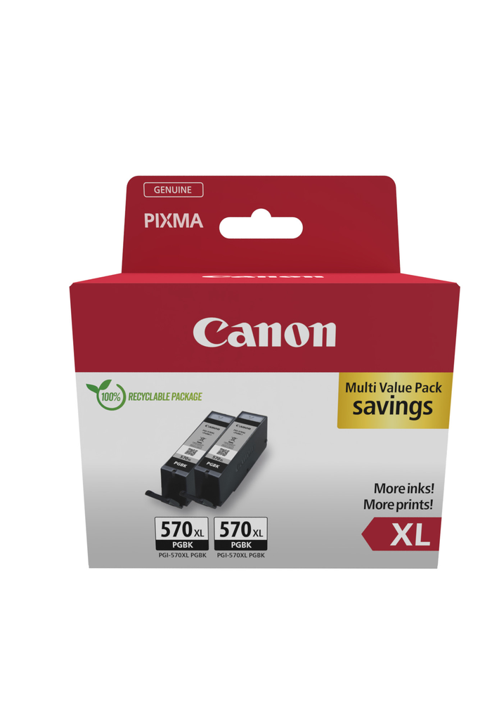 Pack de 2 cartouches d'encre Canon PGI-570XL / 0318C010 noires XL