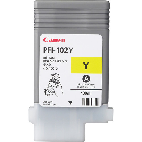 Canon PFI-102Y / 0898B001 yellow ink cartridge, 130 ml