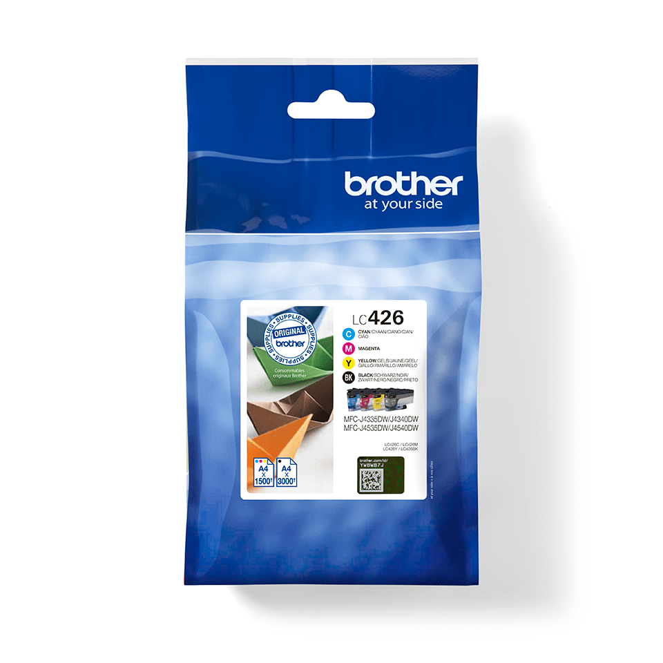 Pack cartouches d'encre Brother LC-426VAL / LC426VAL, 4 couleurs, 1 500 pages