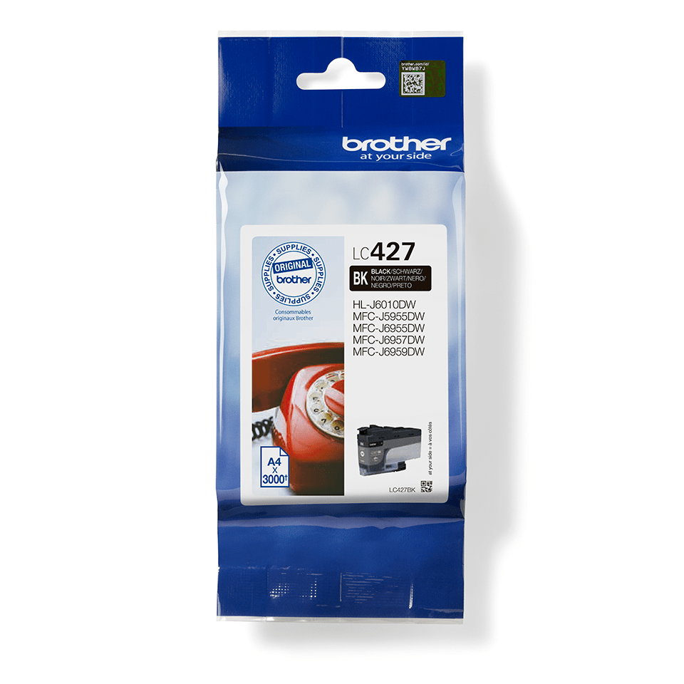 Brother Tintenpatrone LC-427BK / LC427BK Schwarz, 3.000 Seiten
