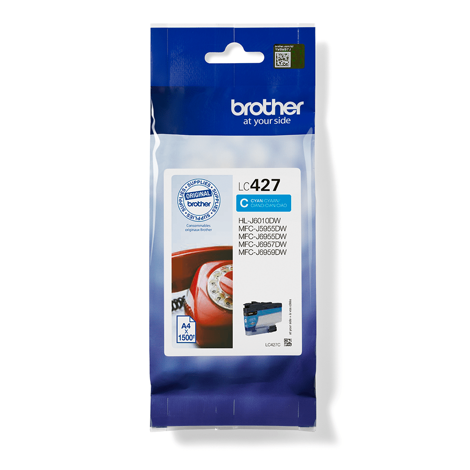 Brother Tintenpatrone LC-427C / LC427C Cyan, 1.500 Seiten