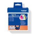 Brother LC-521VAL / LC521VAL ink cartridge value pack, 4 colors, 500 pages