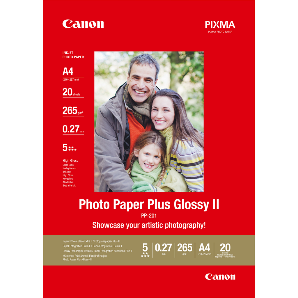 Papier photo Canon PP-201 / 2311B019, A4, 20 feuilles