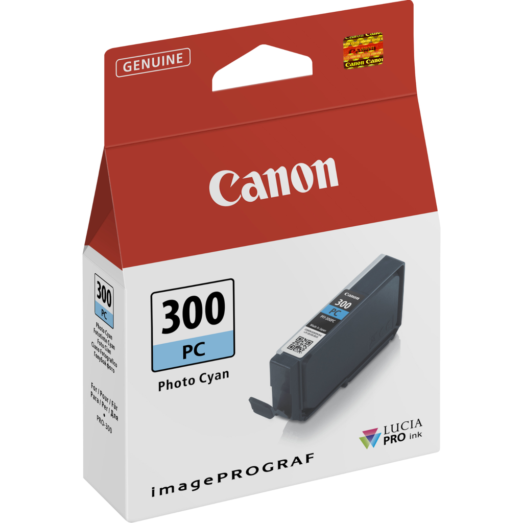 Tintenpatrone Canon PFI-300 PC / 4197C001 Fotocyan, 625 Seiten