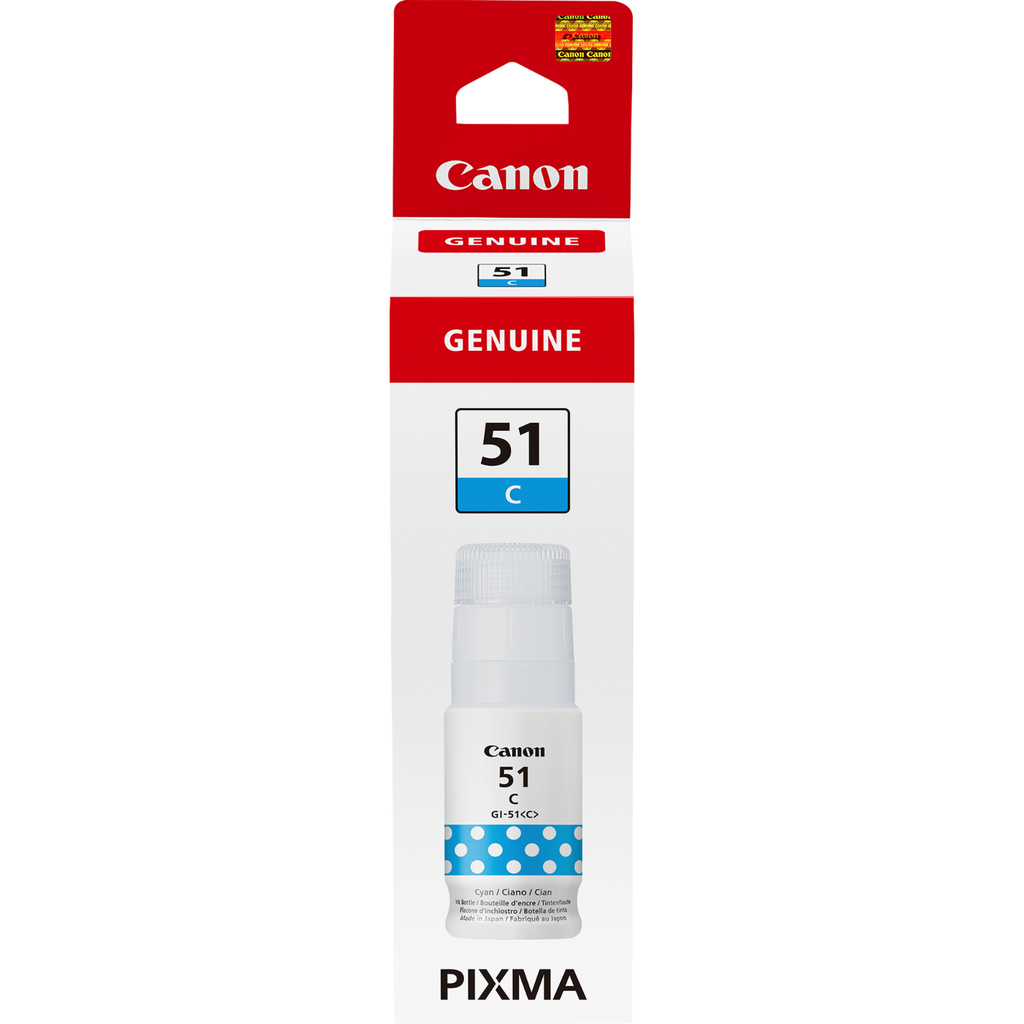Bouteille d'encre Canon GI-51 / 4546C001 cyan, 7 700 pages