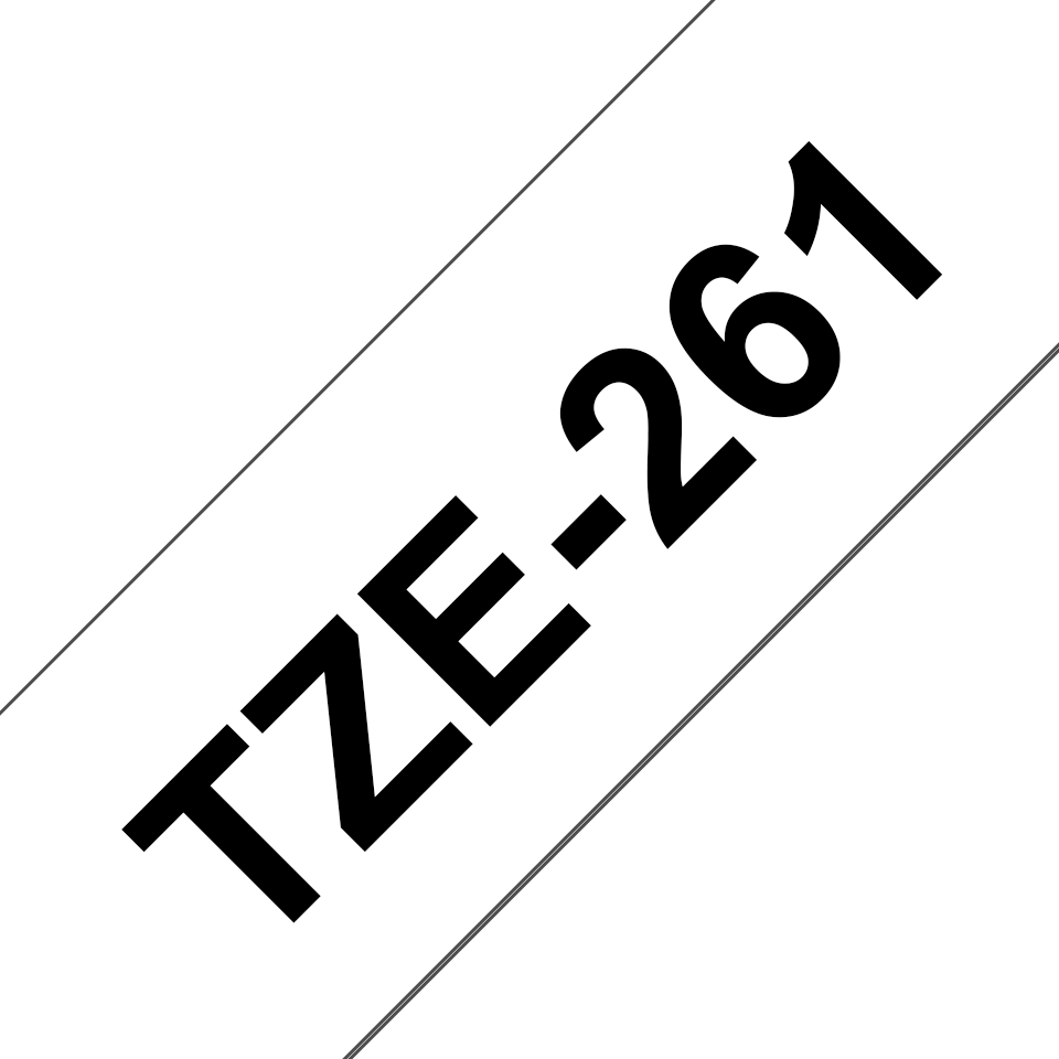 Brother TZe-261 / TZE261 laminated tape, black on white, 36 mm x 8 m