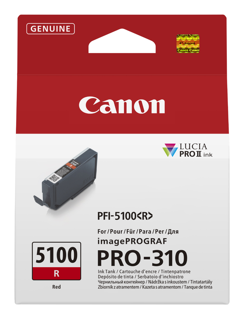 Cartouche d'encre Canon PFI-5100 R / 6958C001 rouge, 144 ml