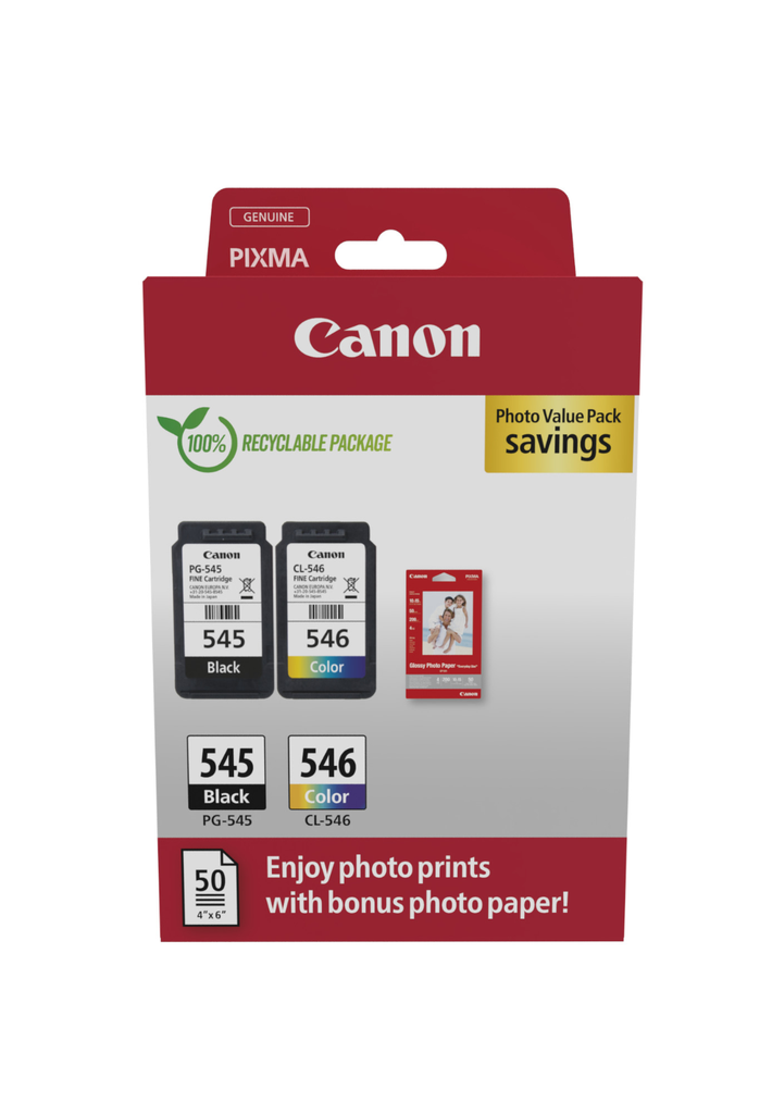 Pack Canon PG-545/CL-546 / 8287B008 4 couleurs, 180 pages