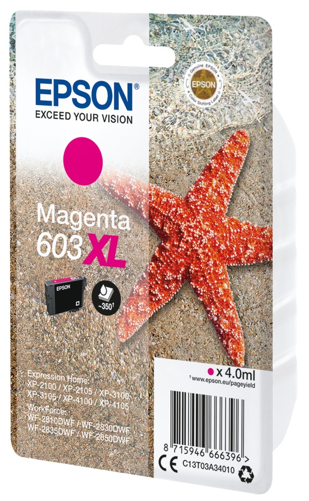 Epson 603XL / C13T03A34010 magenta XL ink cartridge, 4 ml