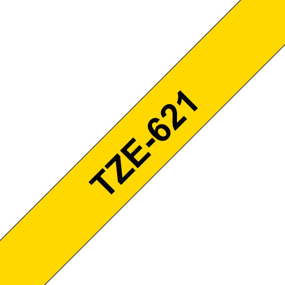 Ruban laminé Brother TZe-621 / TZE621, noir sur jaune, 9 mm x 8 m