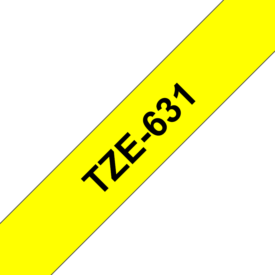 Brother TZe-631 / TZE631 laminated tape, black on yellow, 12 mm x 8 m
