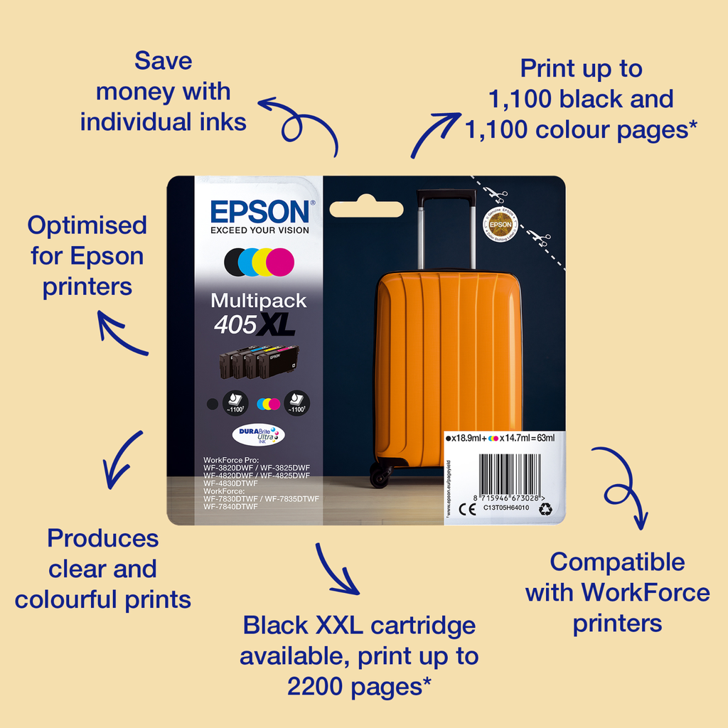 Cartouche d'encre Epson 405 / C13T05G44010 jaune, 54 ml