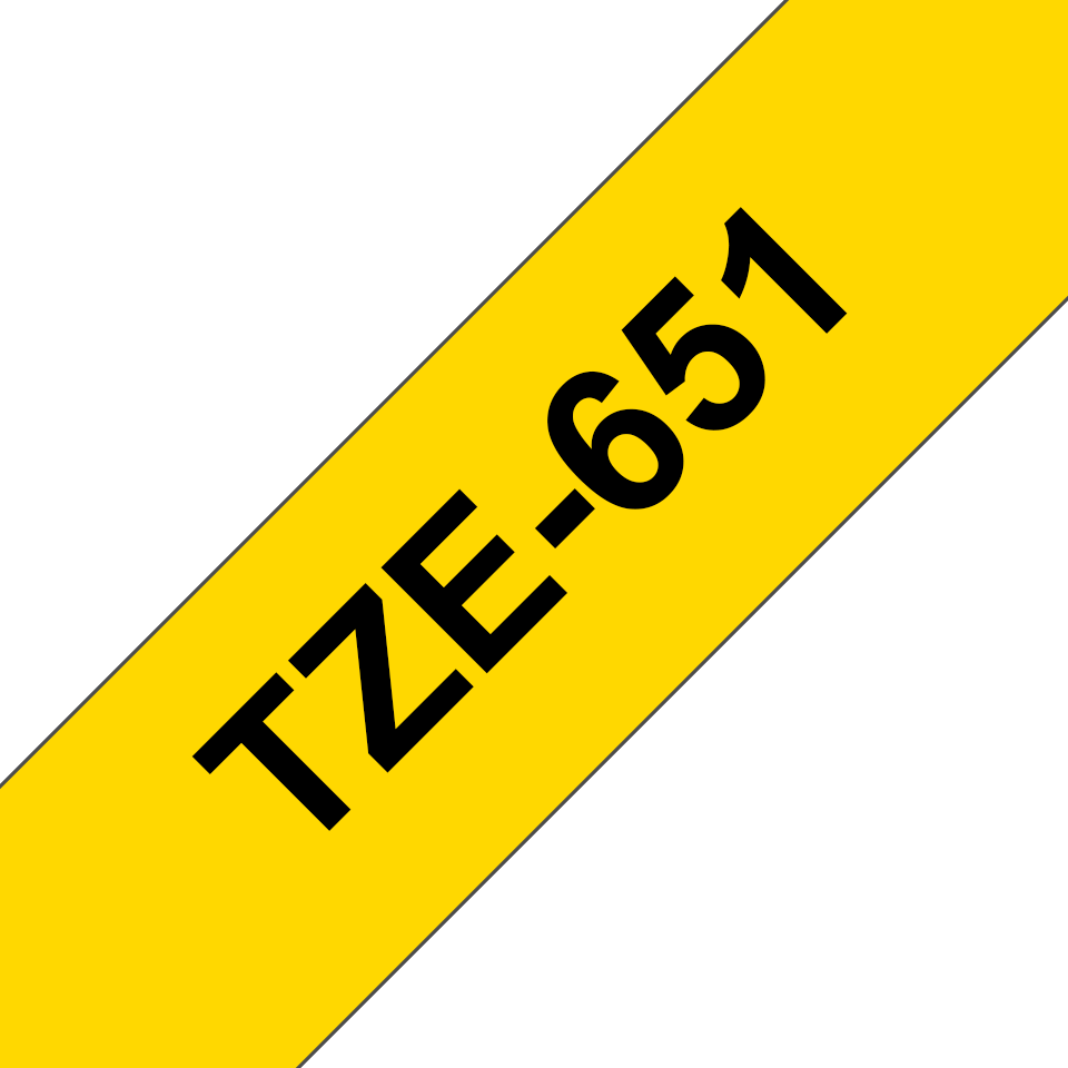 [TZE651] Brother Schriftband laminiert TZe-651 / TZE651, schwarz auf gelb, 24 mm x 8 m