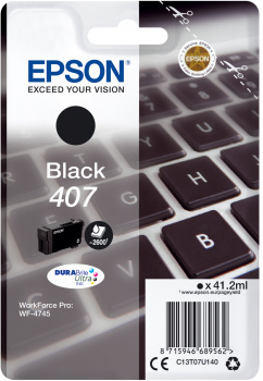 Tintenpatrone Epson 407 / C13T07U140 Schwarz, 2.900 Seiten