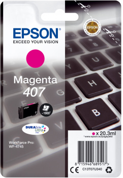 Cartouche d'encre Epson 407 / C13T07U340 magenta, 1 900 pages