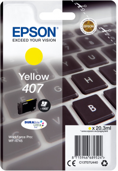 Tintenpatrone Epson 407 / C13T07U440 Gelb, 1.900 Seiten
