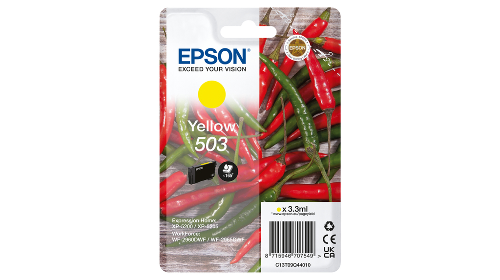 Epson 503 / C13T09Q44010 yellow ink cartridge, 165 pages