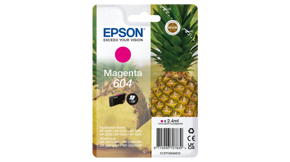Tintenpatrone Epson T10G34 / C13T10G34010 Magenta, 604 Seiten