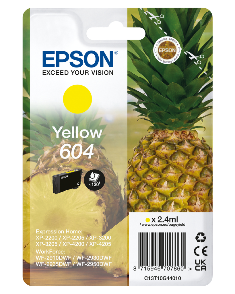 Epson T10G44 / C13T10G44010 yellow ink cartridge, 130 pages